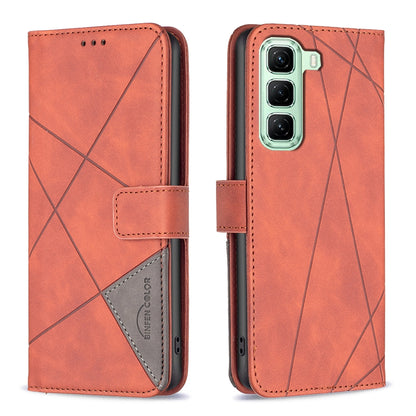 Infinix Hot 50 5G Rhombus Texture Leather Phone Case with Magnetic Buckle and Card Holder