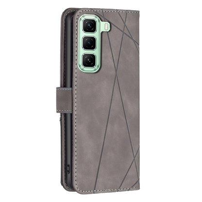 Infinix Hot 50 5G Rhombus Texture Leather Phone Case with Magnetic Buckle and Card Holder