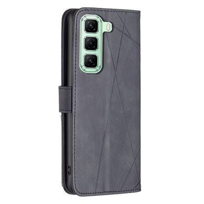 Infinix Hot 50 5G Rhombus Texture Leather Phone Case with Magnetic Buckle and Card Holder