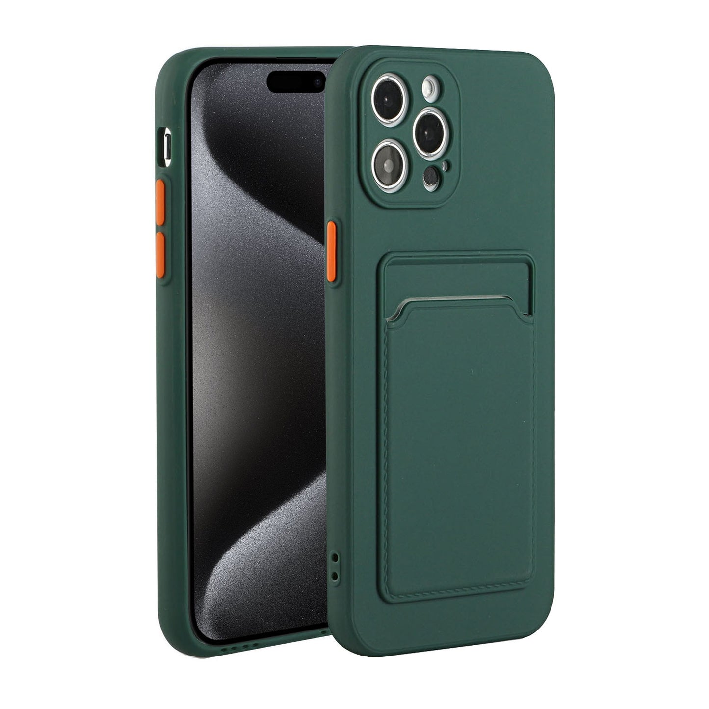 Apple iPhone 15 Pro Max Shockproof TPU Case with Card Holder - Durable & Lightweight Design