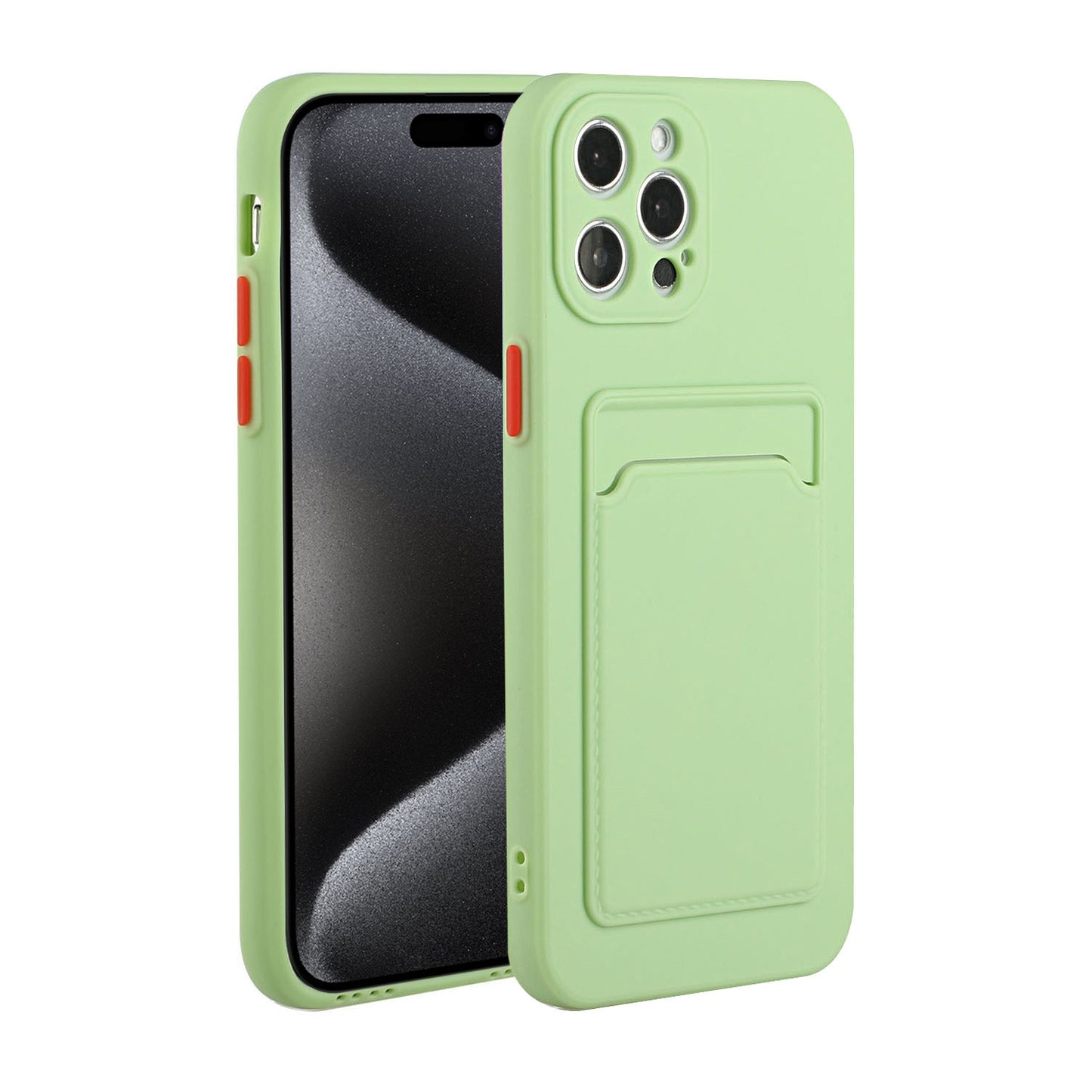 Apple iPhone 15 Pro Max Shockproof TPU Case with Card Holder - Durable & Lightweight Design