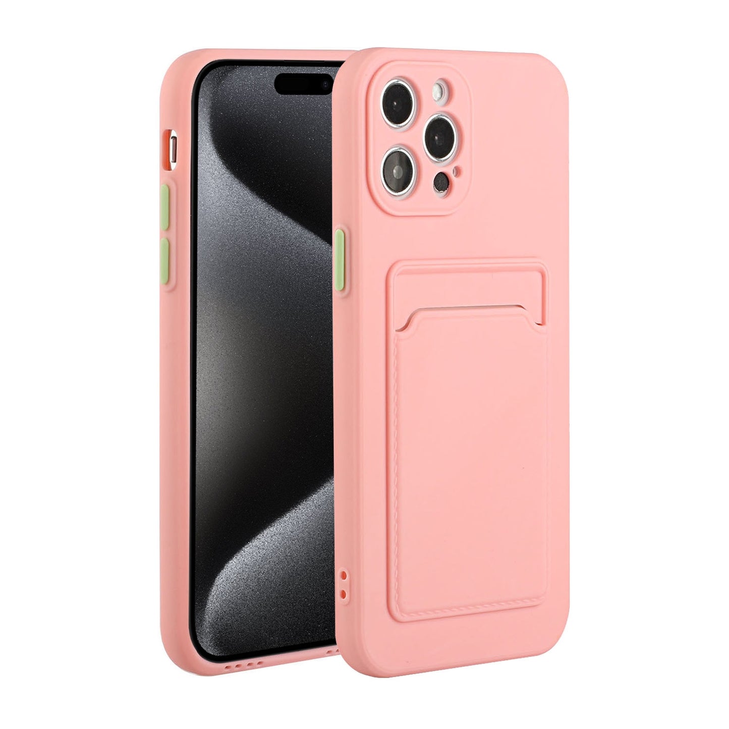 Apple iPhone 15 Pro Max Shockproof TPU Case with Card Holder - Durable & Lightweight Design