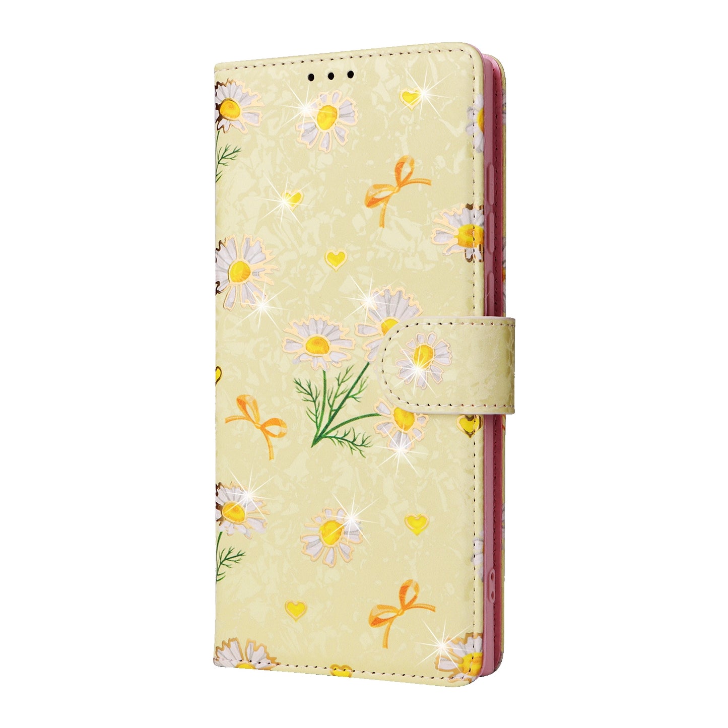 Samsung Galaxy S24 Ultra 5G Luxury Bronzing Leather Case - Floral RFID Wallet Cover with Stand & Card Slots