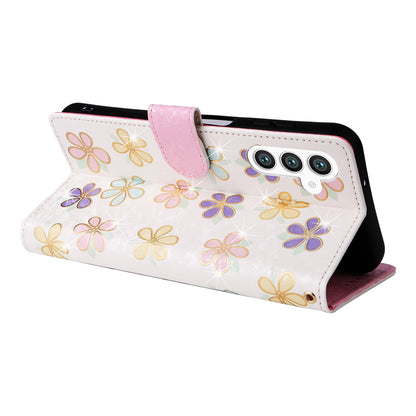 Samsung Galaxy S24+ 5G Luxury Bronzing Leather Case - Floral RFID Wallet Cover with Stand & Card Slots