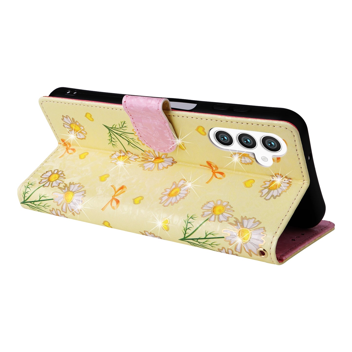 Samsung Galaxy S24+ 5G Luxury Bronzing Leather Case - Floral RFID Wallet Cover with Stand & Card Slots
