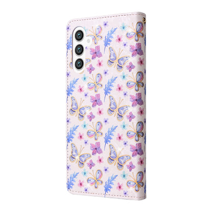 Samsung Galaxy S24+ 5G Luxury Bronzing Leather Case - Floral RFID Wallet Cover with Stand & Card Slots