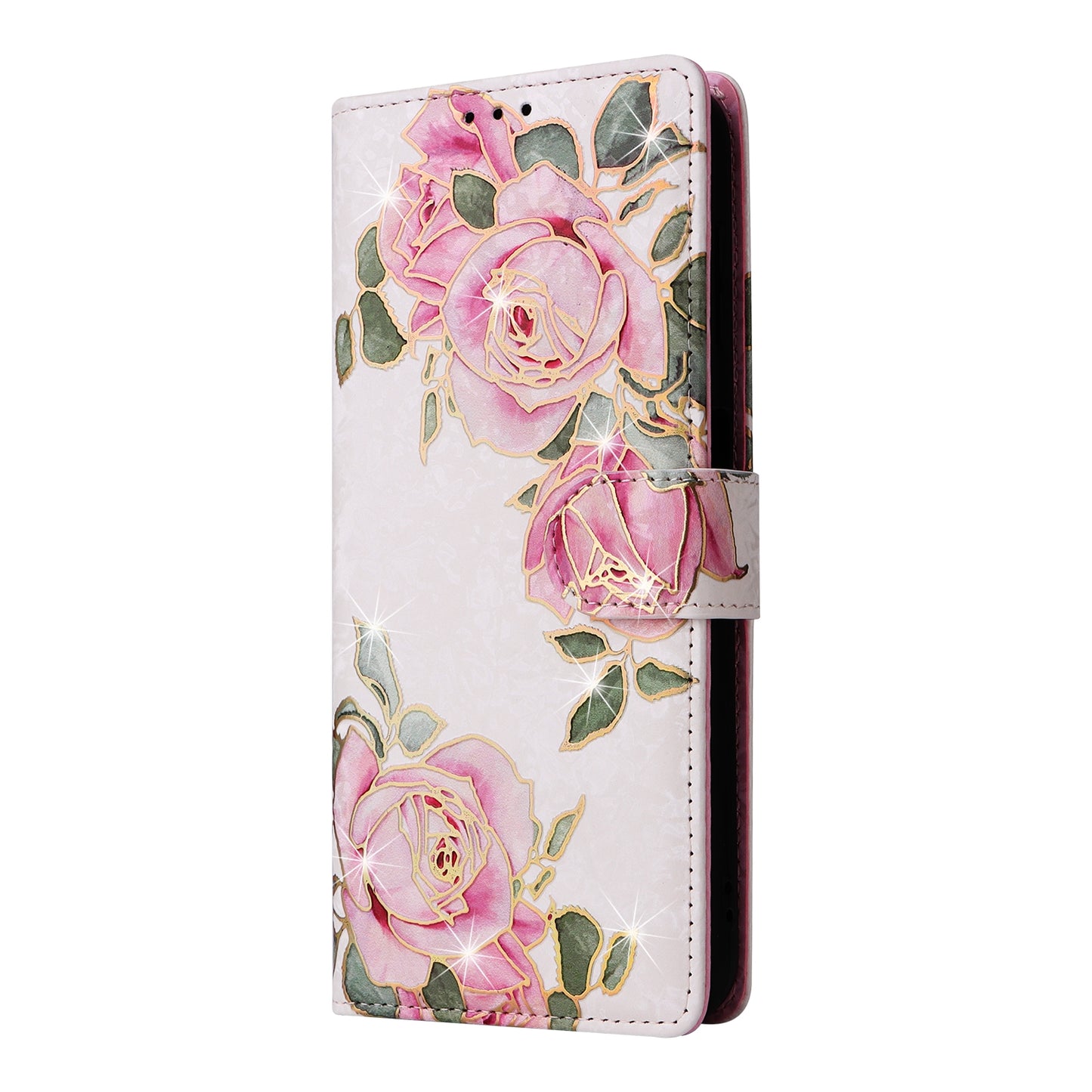 Samsung Galaxy S24+ 5G Luxury Bronzing Leather Case - Floral RFID Wallet Cover with Stand & Card Slots