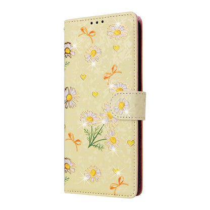 Samsung Galaxy A05 Luxury Bronzing Leather Case - Floral RFID Wallet Cover with Stand & Card Slots