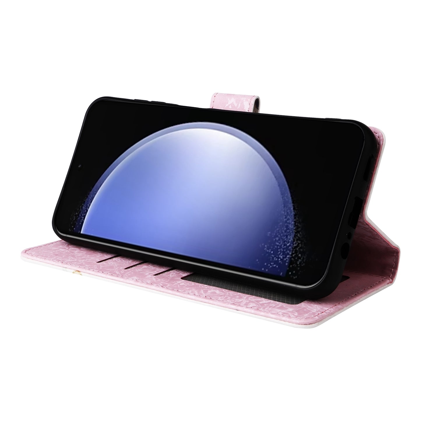 Samsung Galaxy S23 FE 5G Luxury Bronzing Leather Case - Floral RFID Wallet Cover with Stand & Card Slots