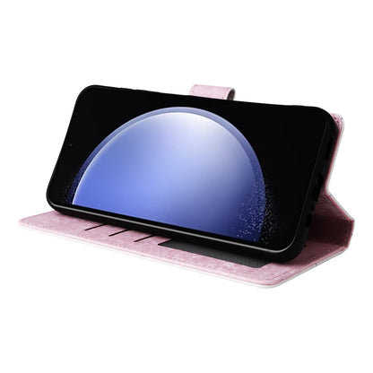 Samsung Galaxy S23 FE 5G Luxury Bronzing Leather Case - Floral RFID Wallet Cover with Stand & Card Slots