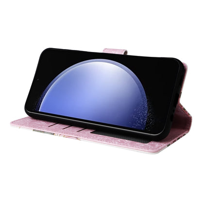 Samsung Galaxy S23 FE 5G Luxury Bronzing Leather Case - Floral RFID Wallet Cover with Stand & Card Slots