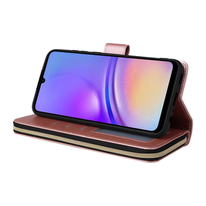 Samsung Galaxy A05 Leather Wallet Case with 9 Card Slots, Zipped Cash Pocket & Kickstand - Premium PU TPU Protective Cover with Wrist Strap