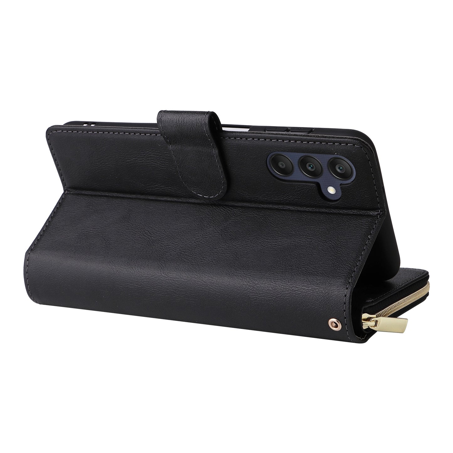 Samsung Galaxy A25 Leather Wallet Case with 9 Card Slots, Zipped Cash Pocket & Kickstand - Premium PU TPU Protective Cover with Wrist Strap