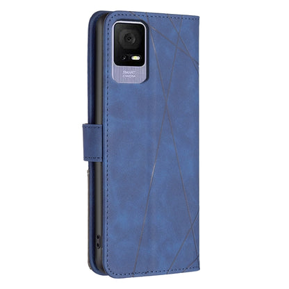 TCL 405 Rhombus Texture Leather Phone Case with Magnetic Buckle and Card Holder