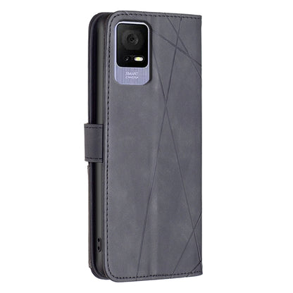 TCL 405 Rhombus Texture Leather Phone Case with Magnetic Buckle and Card Holder