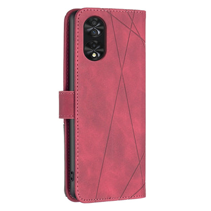 TCL 40 NxtPaper Rhombus Texture Leather Phone Case with Magnetic Buckle and Card Holder