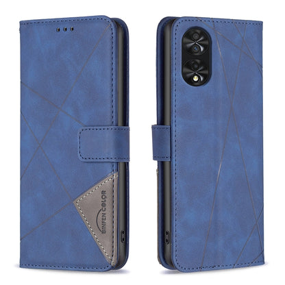 TCL 40 NxtPaper Rhombus Texture Leather Phone Case with Magnetic Buckle and Card Holder