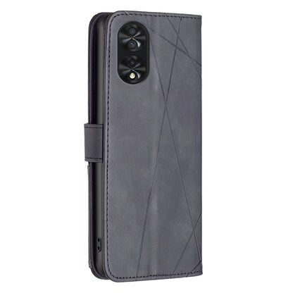 TCL 40 NxtPaper Rhombus Texture Leather Phone Case with Magnetic Buckle and Card Holder