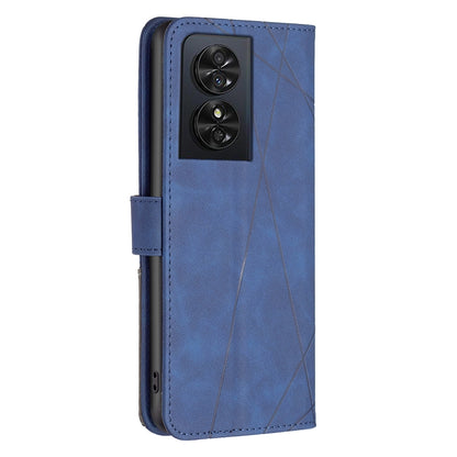 TCL 50 SE Rhombus Texture Leather Phone Case with Magnetic Buckle and Card Holder