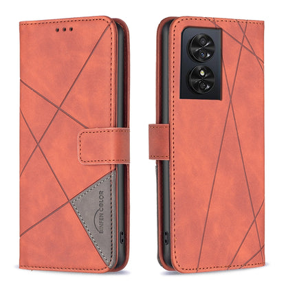 TCL 50 SE Rhombus Texture Leather Phone Case with Magnetic Buckle and Card Holder