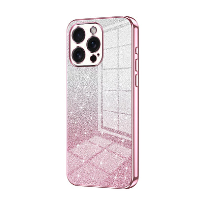 iPhone 15 Pro Max Luxurious Electroplated Gradient Glitter Powder Case - Enhanced Lens Protection