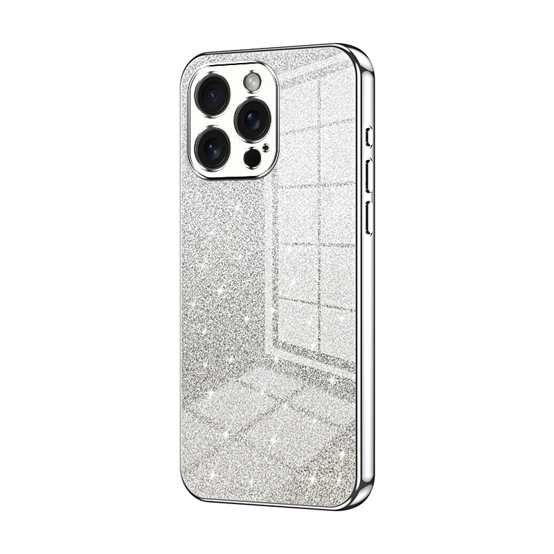 iPhone 15 Pro Max Luxurious Electroplated Gradient Glitter Powder Case - Enhanced Lens Protection