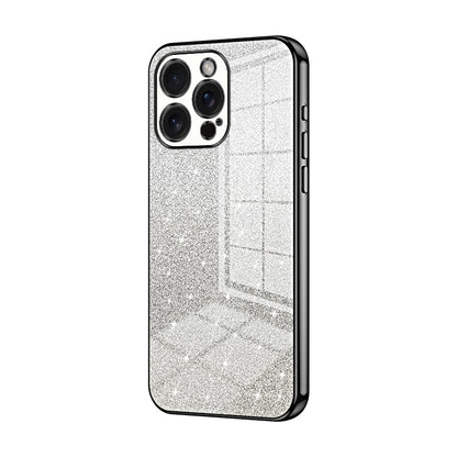 iPhone 15 Pro Max Luxurious Electroplated Gradient Glitter Powder Case - Enhanced Lens Protection