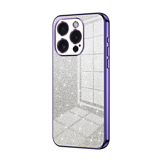 iPhone 15 Pro Luxurious Electroplated Gradient Glitter Powder Case - Enhanced Lens Protection