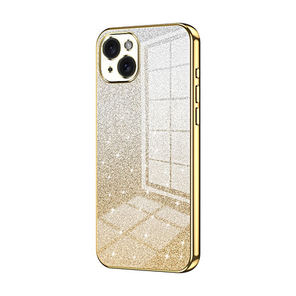 iPhone 15 Plus Luxurious Electroplated Gradient Glitter Powder Case - Enhanced Lens Protection