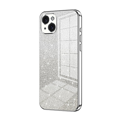 iPhone 15 Plus Luxurious Electroplated Gradient Glitter Powder Case - Enhanced Lens Protection