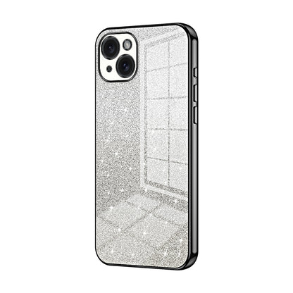 iPhone 15 Plus Luxurious Electroplated Gradient Glitter Powder Case - Enhanced Lens Protection