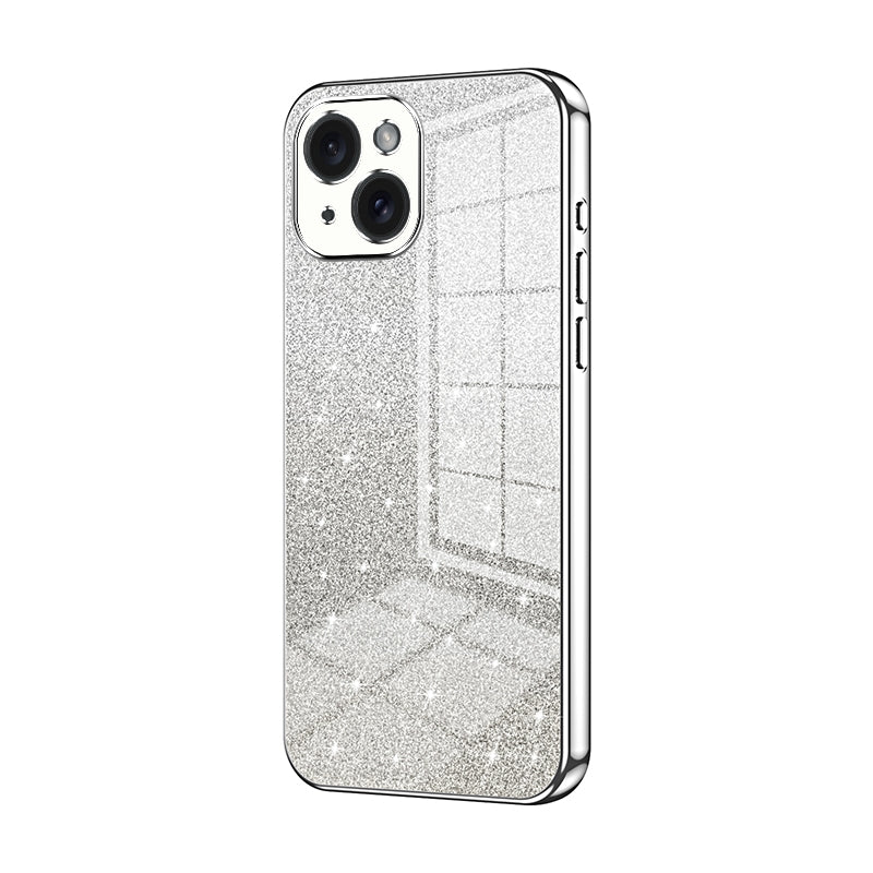 iPhone 15 Luxurious Electroplated Gradient Glitter Powder Case - Enhanced Lens Protection