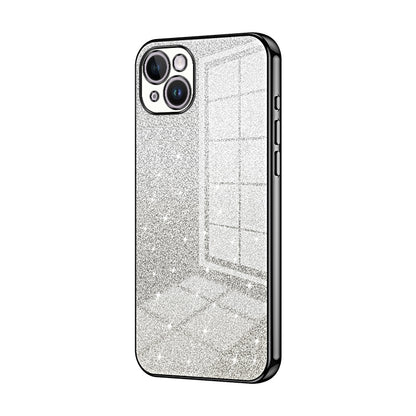 iPhone 14 Plus Luxurious Electroplated Gradient Glitter Powder Case - Enhanced Lens Protection