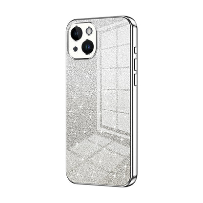 iPhone 14 Luxurious Electroplated Gradient Glitter Powder Case - Enhanced Lens Protection