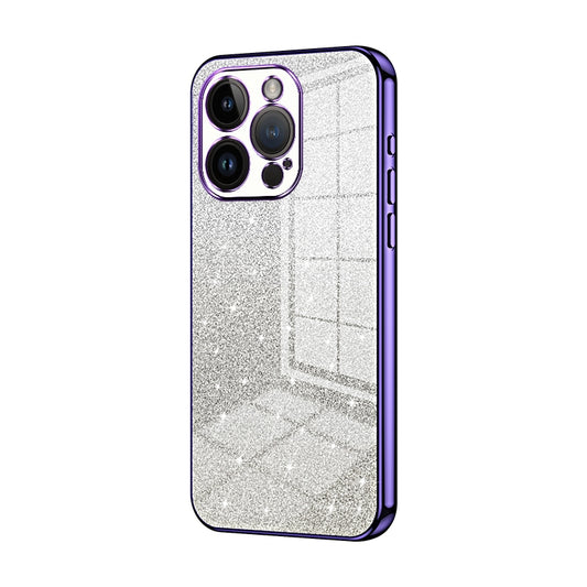 iPhone 14 Pro Luxurious Electroplated Gradient Glitter Powder Case - Enhanced Lens Protection