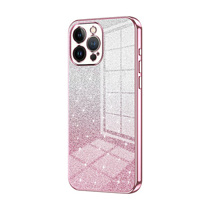 iPhone 13 Pro Max Luxurious Electroplated Gradient Glitter Powder Case - Enhanced Lens Protection