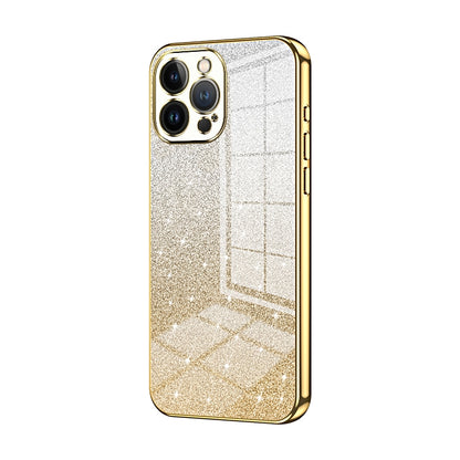 iPhone 13 Pro Max Luxurious Electroplated Gradient Glitter Powder Case - Enhanced Lens Protection