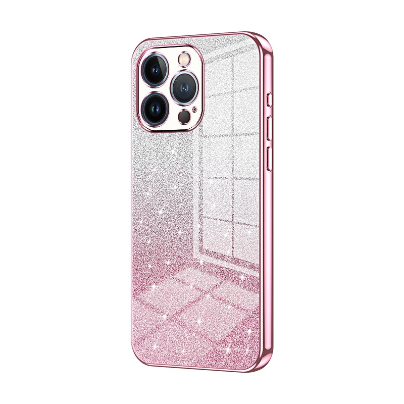 iPhone 13 Pro Luxurious Electroplated Gradient Glitter Powder Case - Enhanced Lens Protection