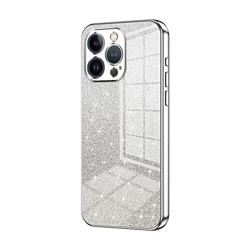 iPhone 13 Pro Luxurious Electroplated Gradient Glitter Powder Case - Enhanced Lens Protection