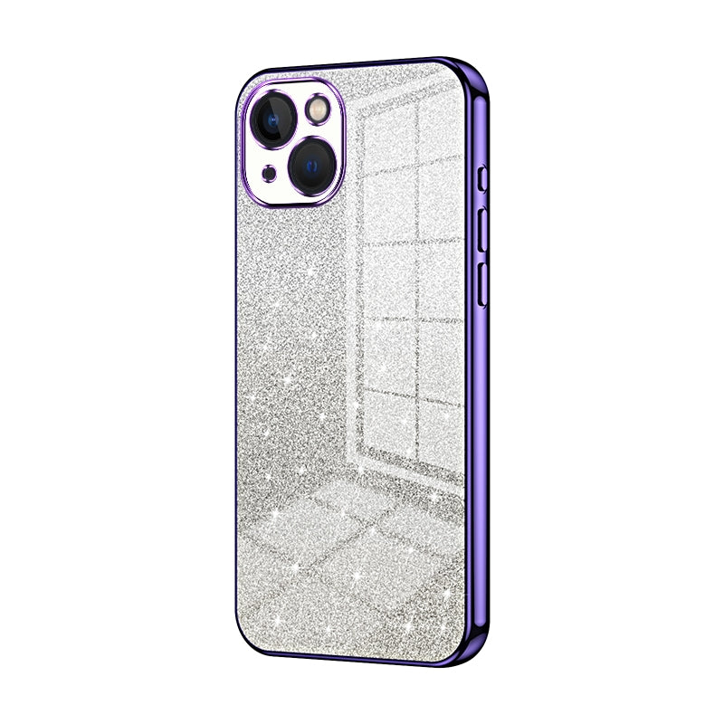 iPhone 13 Luxurious Electroplated Gradient Glitter Powder Case - Enhanced Lens Protection