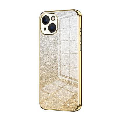 iPhone 13 Luxurious Electroplated Gradient Glitter Powder Case - Enhanced Lens Protection