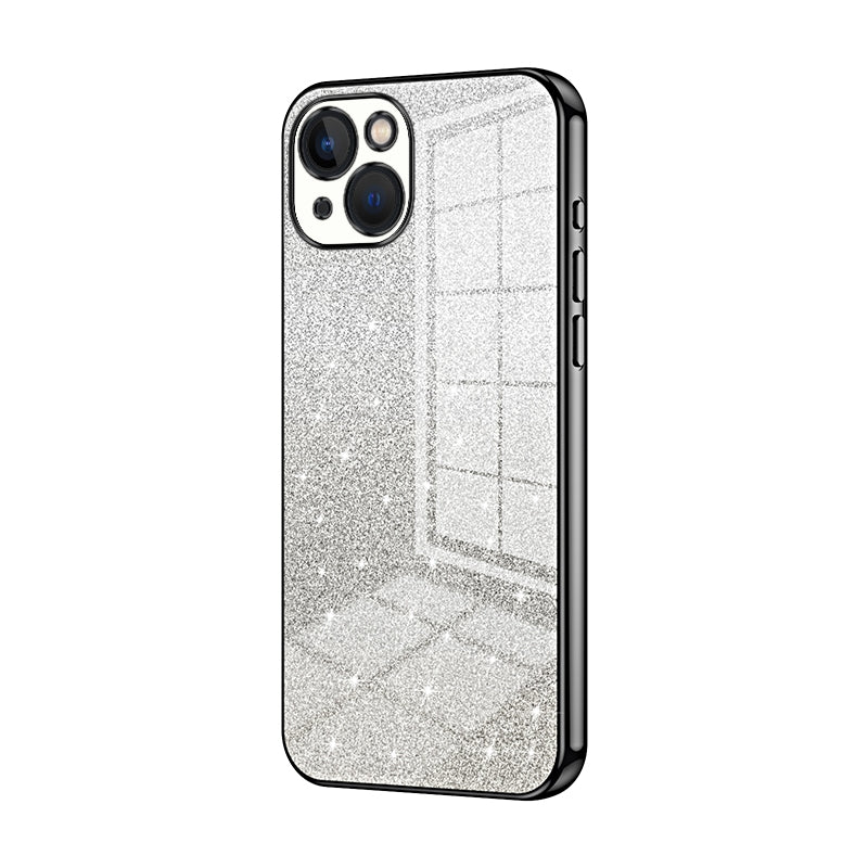 iPhone 13 Luxurious Electroplated Gradient Glitter Powder Case - Enhanced Lens Protection