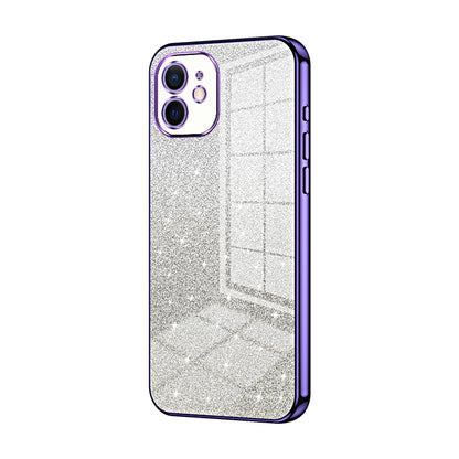 iPhone 12 Luxurious Electroplated Gradient Glitter Powder Case - Enhanced Lens Protection