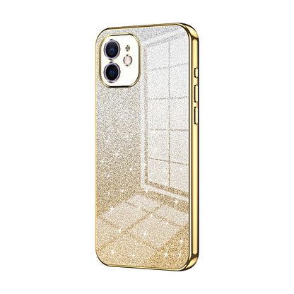 iPhone 12 Luxurious Electroplated Gradient Glitter Powder Case - Enhanced Lens Protection