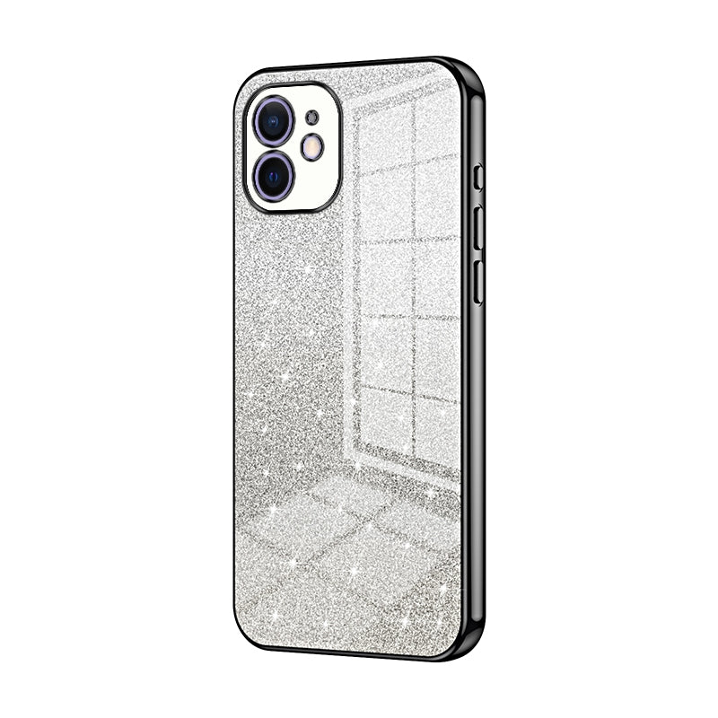 iPhone 12 Luxurious Electroplated Gradient Glitter Powder Case - Enhanced Lens Protection