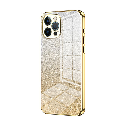 iPhone 12 Pro Max Luxurious Electroplated Gradient Glitter Powder Case - Enhanced Lens Protection