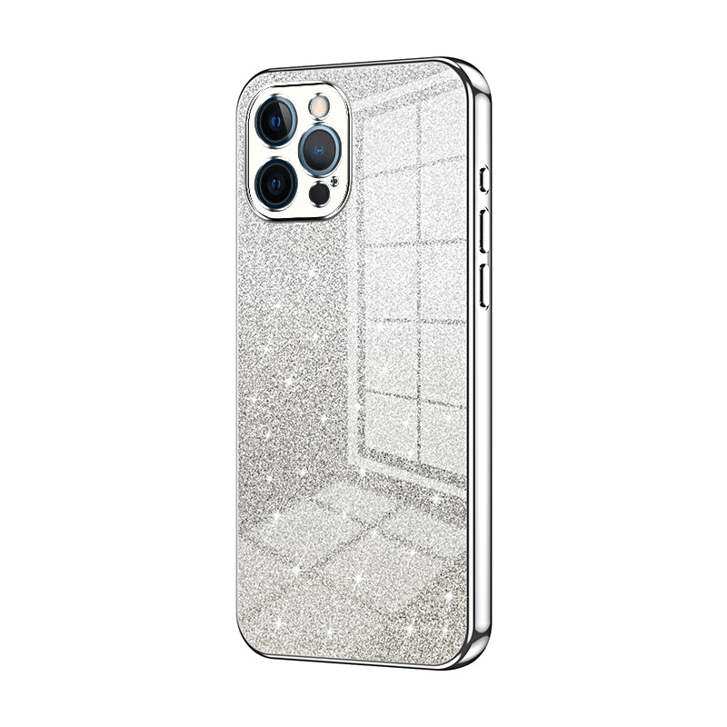 iPhone 12 Pro Max Luxurious Electroplated Gradient Glitter Powder Case - Enhanced Lens Protection