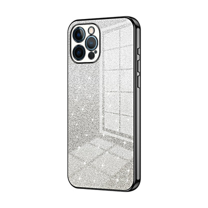 iPhone 12 Pro Max Luxurious Electroplated Gradient Glitter Powder Case - Enhanced Lens Protection