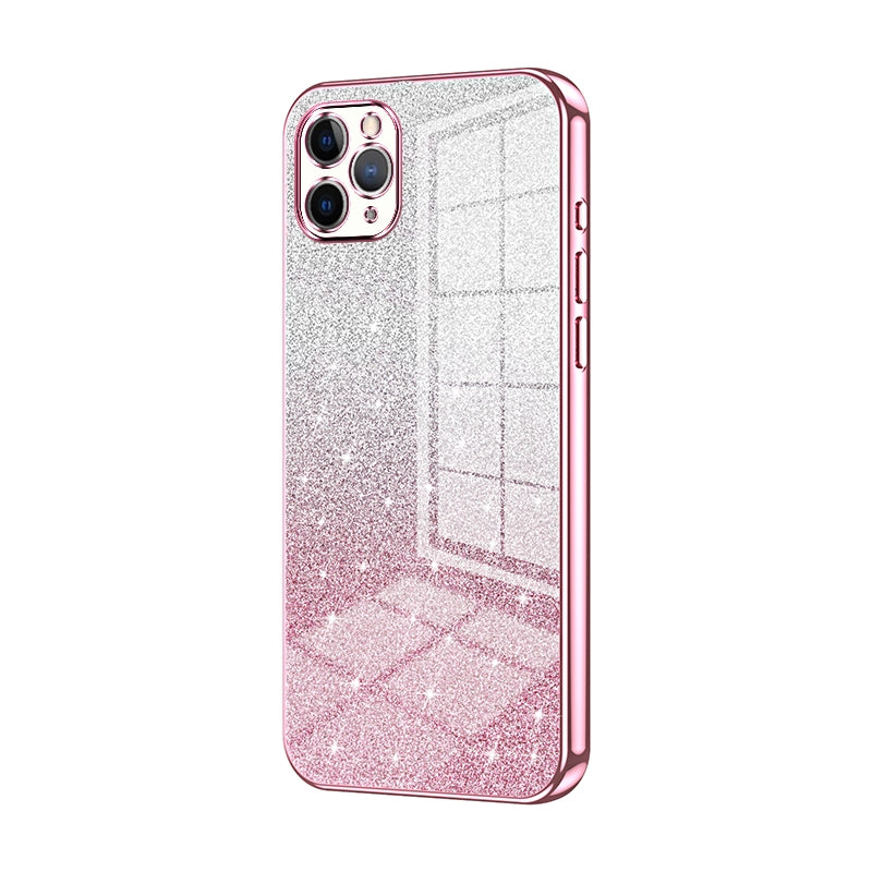 iPhone 11 Pro Max Luxurious Electroplated Gradient Glitter Powder Case - Enhanced Lens Protection