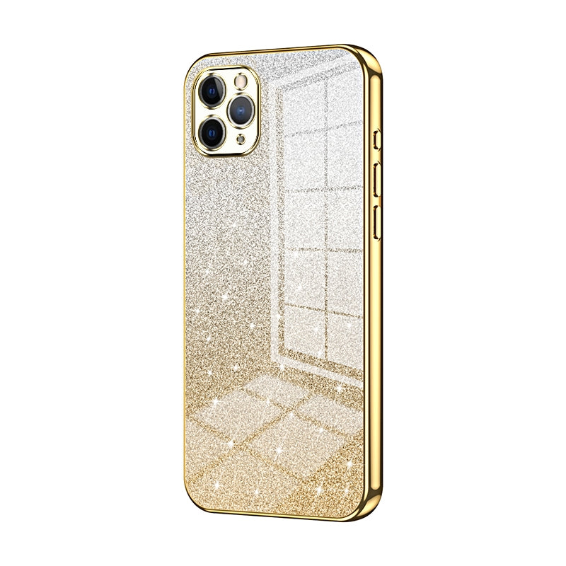 iPhone 11 Pro Max Luxurious Electroplated Gradient Glitter Powder Case - Enhanced Lens Protection